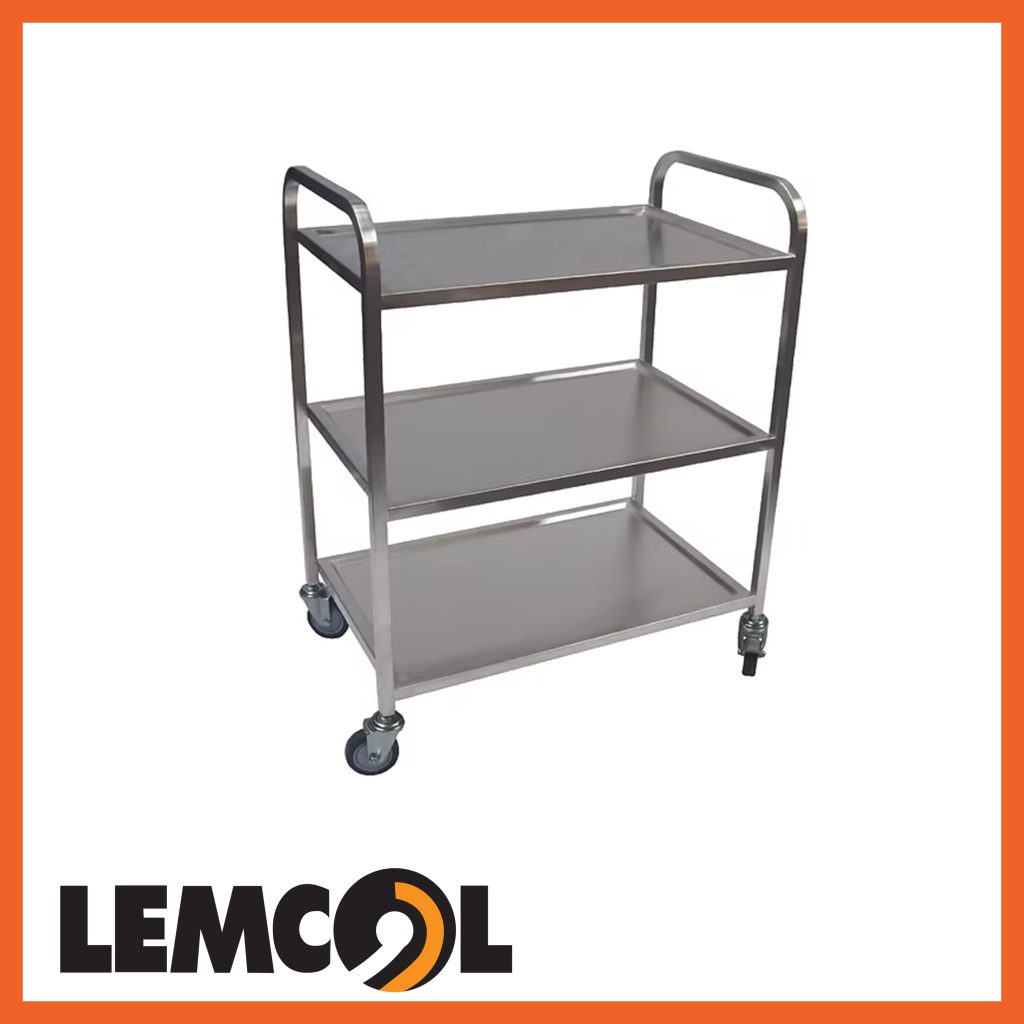 stainless steel 3 tier trolley