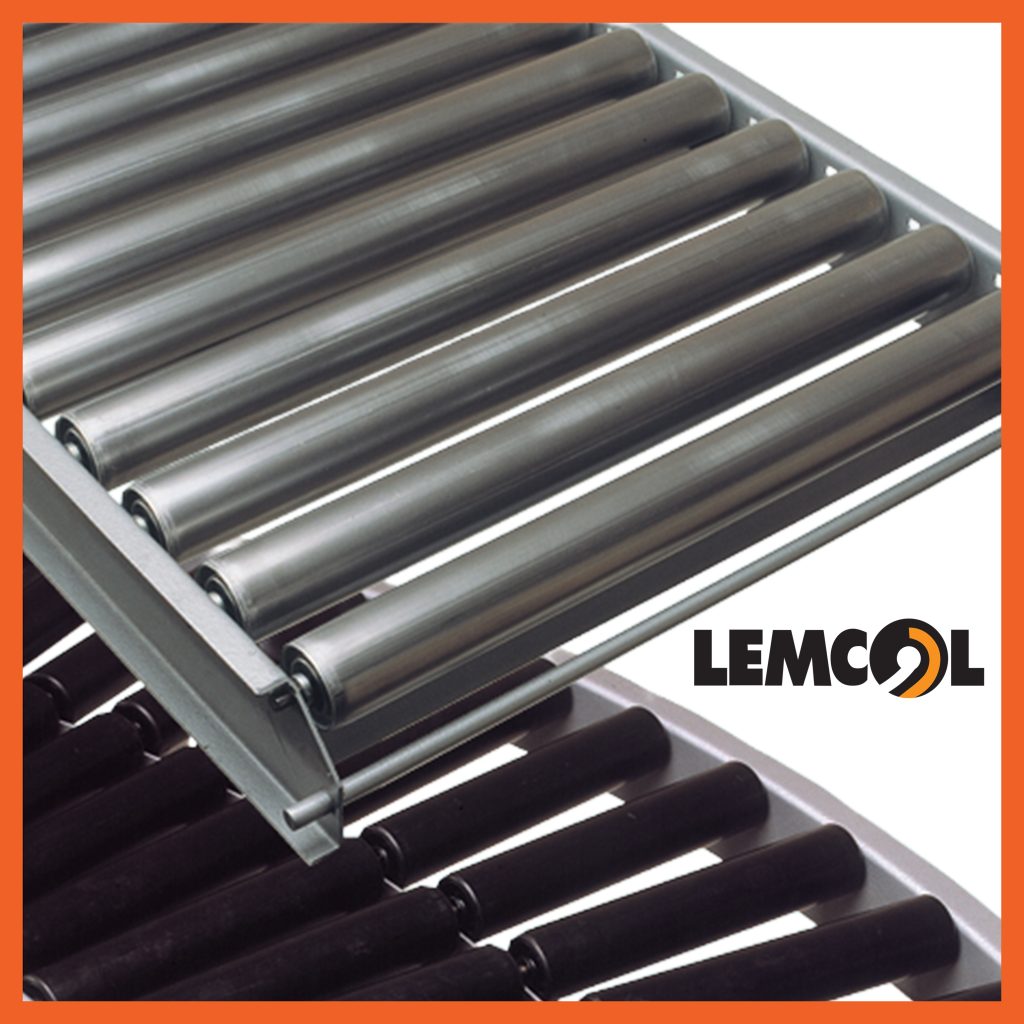 close up image of gravity conveyor roller sections