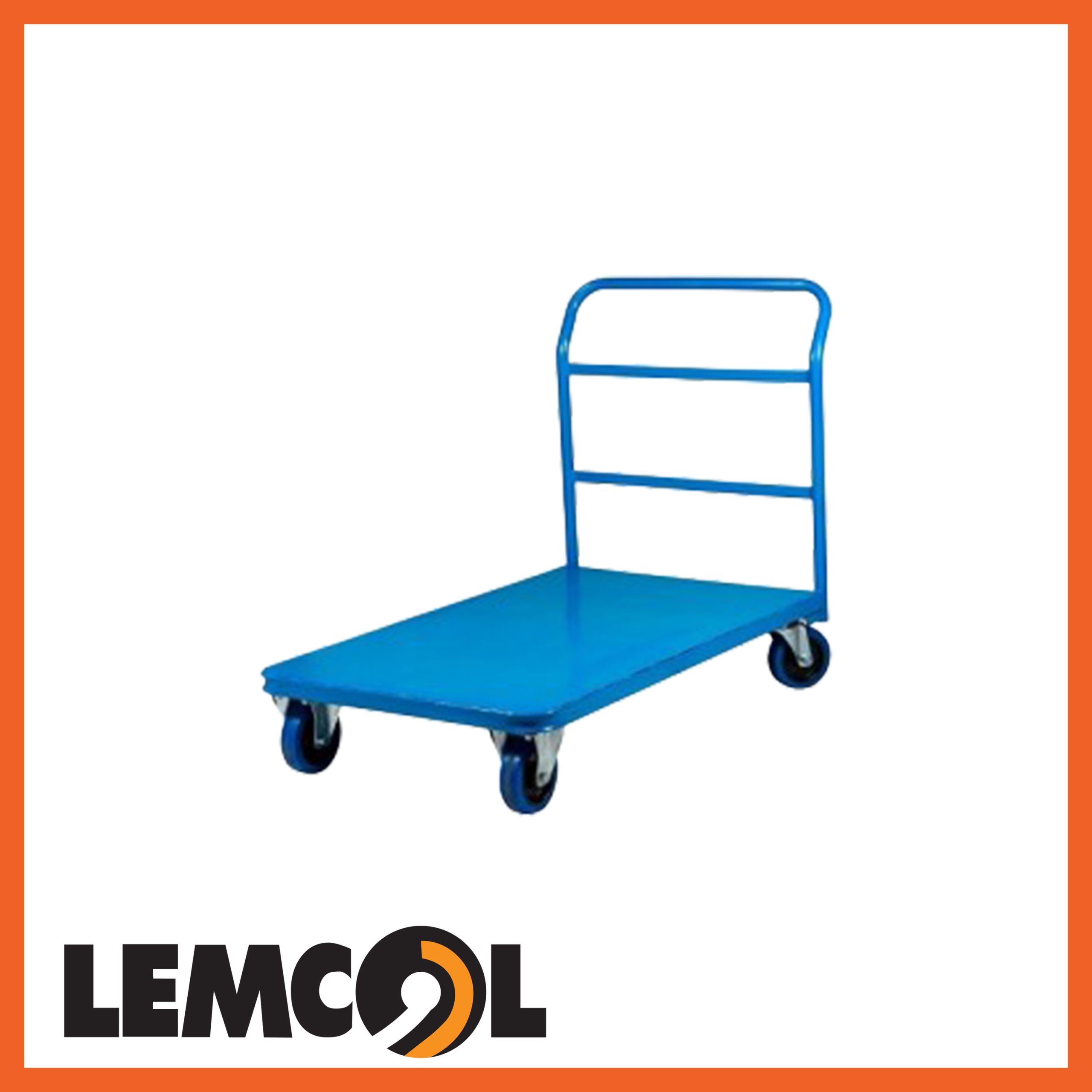 blue heavy duty steel platform trolley