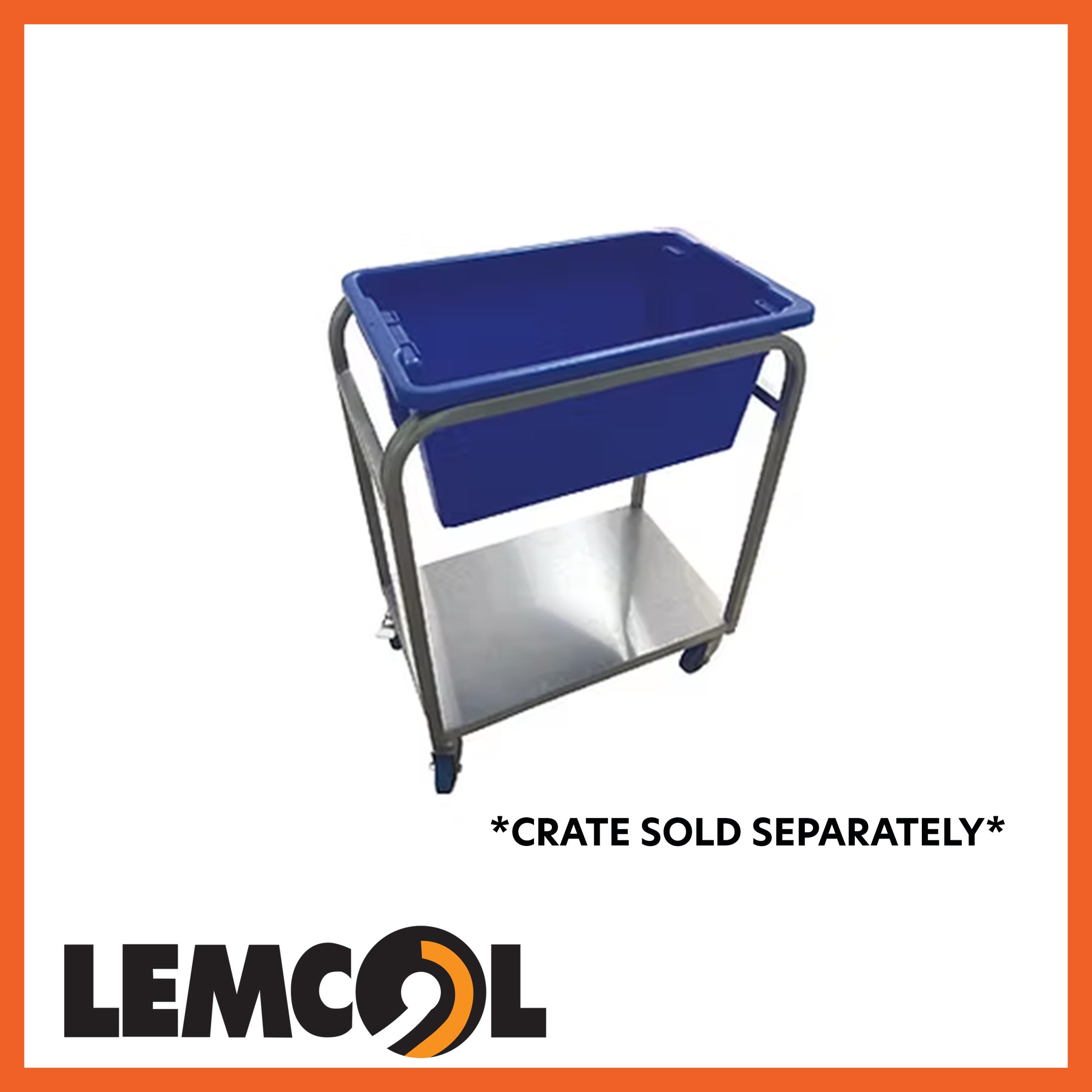 steel order picking trolley with crate