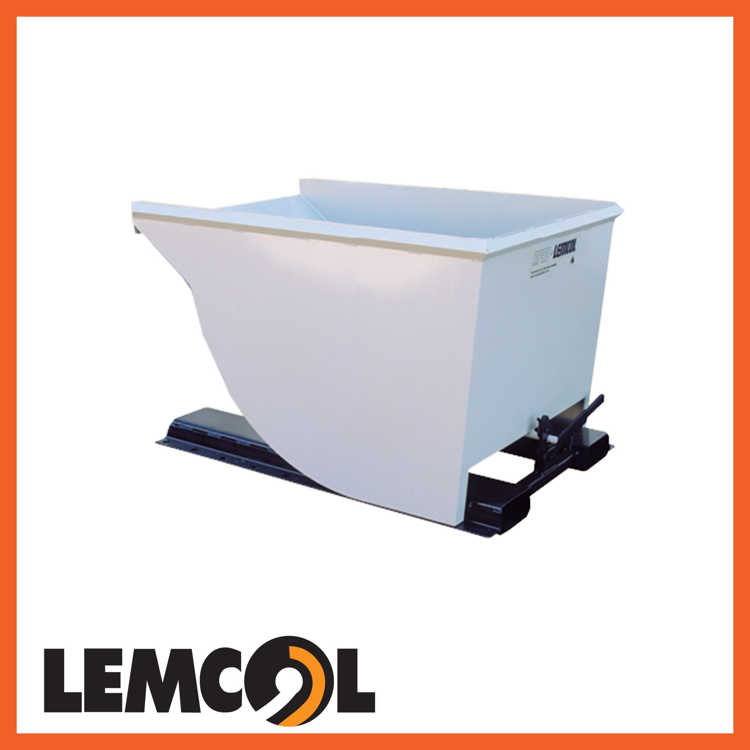 a white hopper with a base that allows for forklift carrying