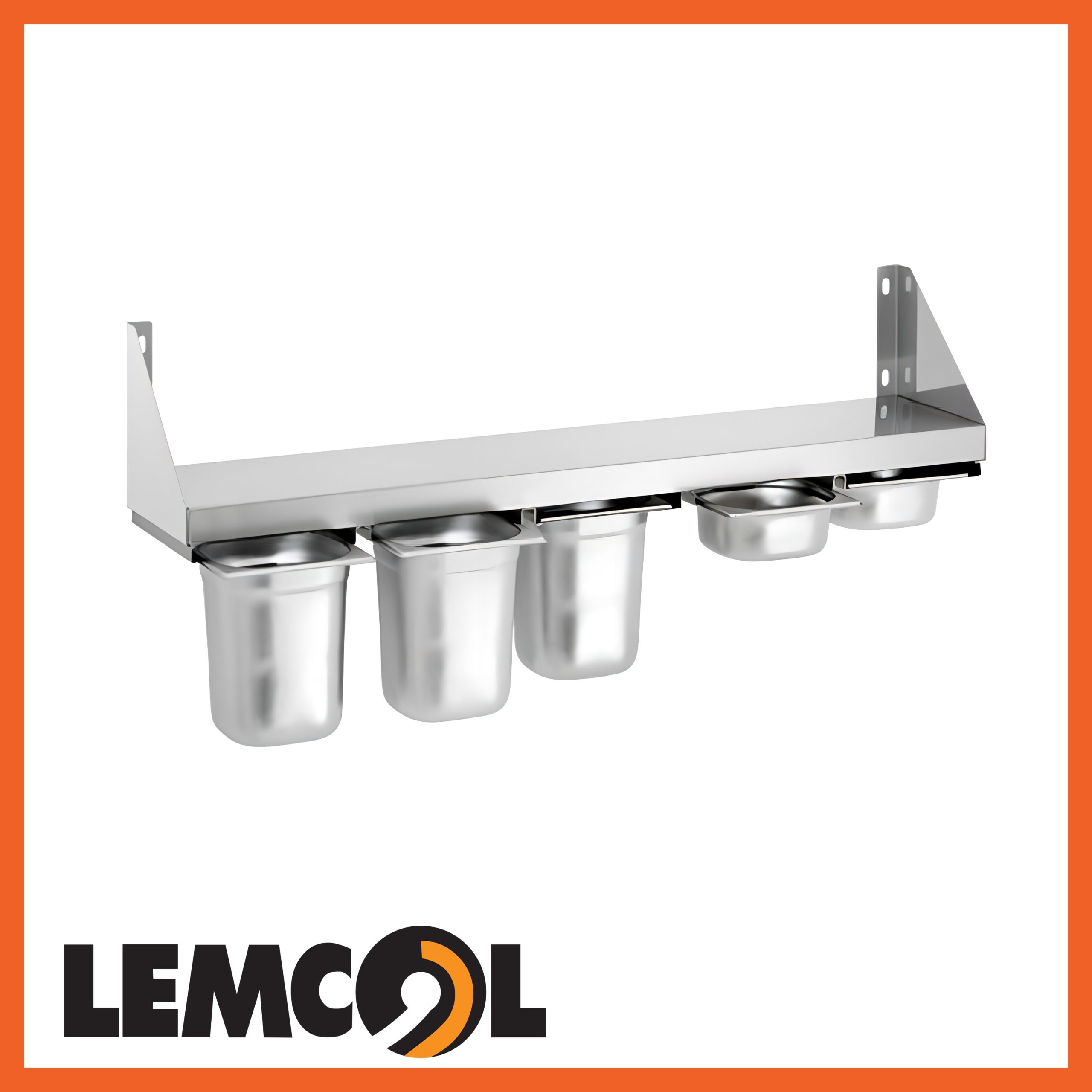steel wall shelf holding gastronorm pans